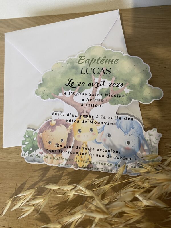 Invitation / Faire - Part Animaux de la Jungle – Image 2