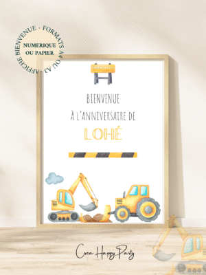 Affiche Personnalisée Bienvenue - Chantier