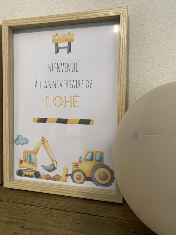 affiche personnalisée de bienvenue - chantier