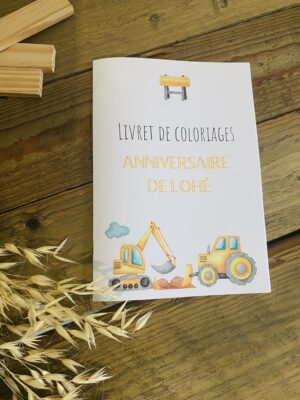 livret de coloriages personnalisé chantier