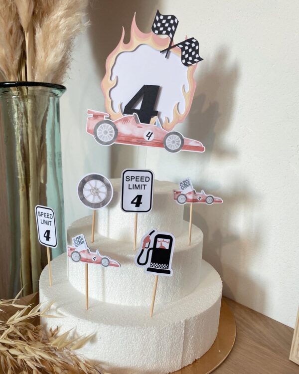 décorations de gâteau voiture de course