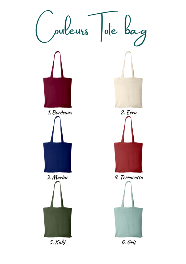 couleurs des tote bag