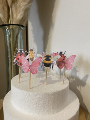 décorations de gâteaux - topper cupcake insectes