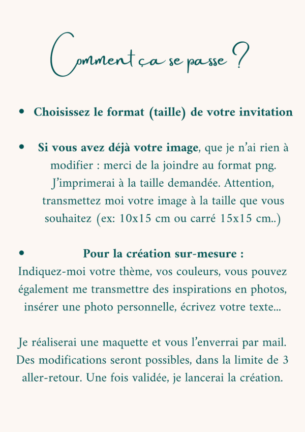 instruction Invitation / Faire - Part