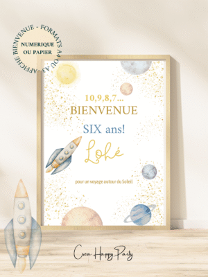 Affiche Personnalisée de Bienvenue - Espace