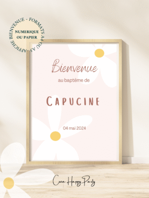 Affiche Personnalisée de Bienvenue - Marguerite