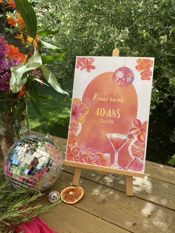 Affiche personnalisée de bienvenue - bloom disco